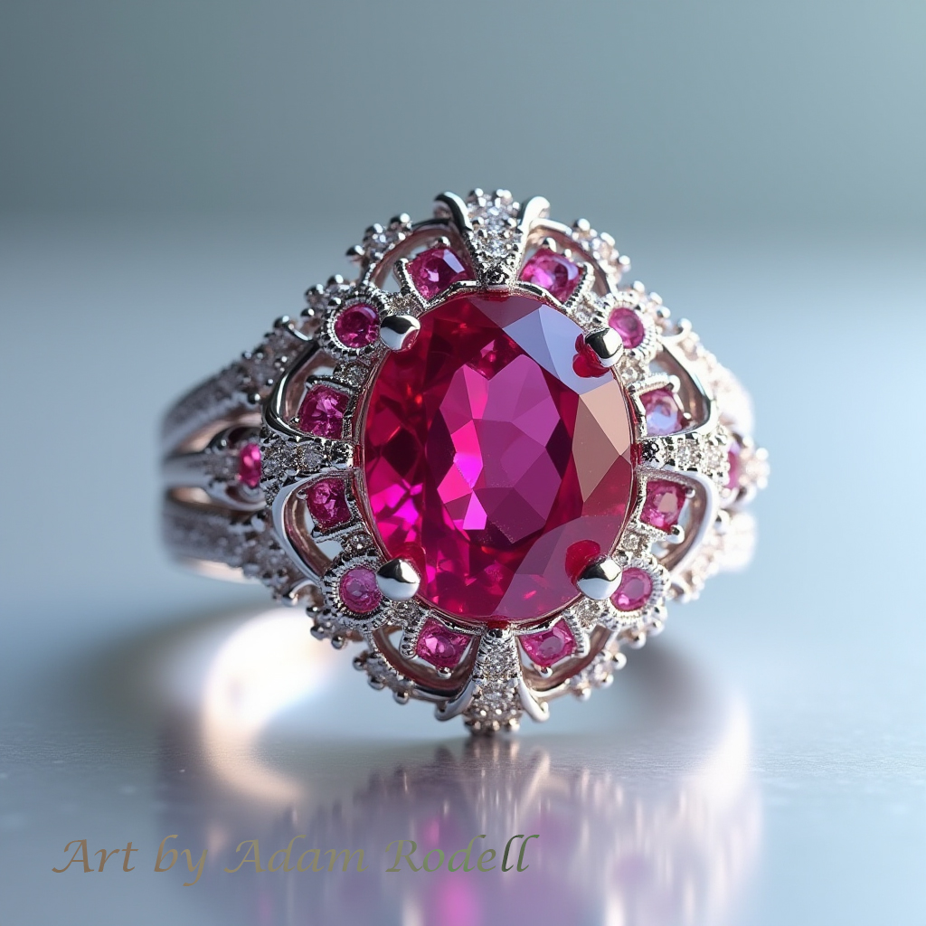 Antique style ring with Ruby