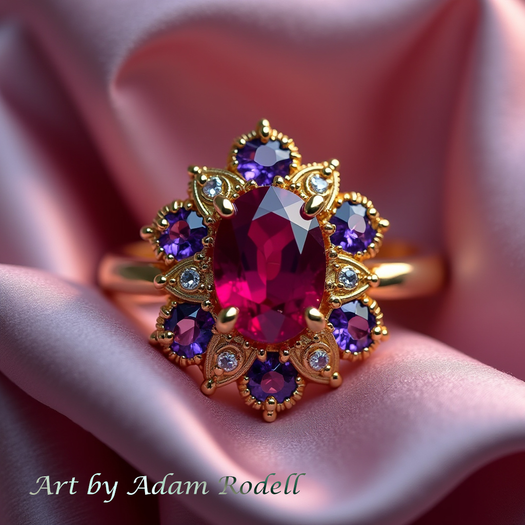 Antique style ring with Ruby