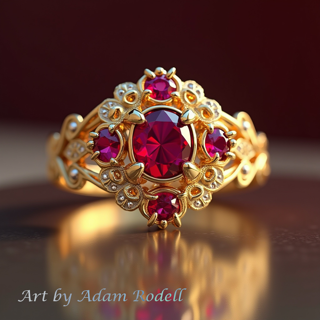 Antique style ring with Ruby