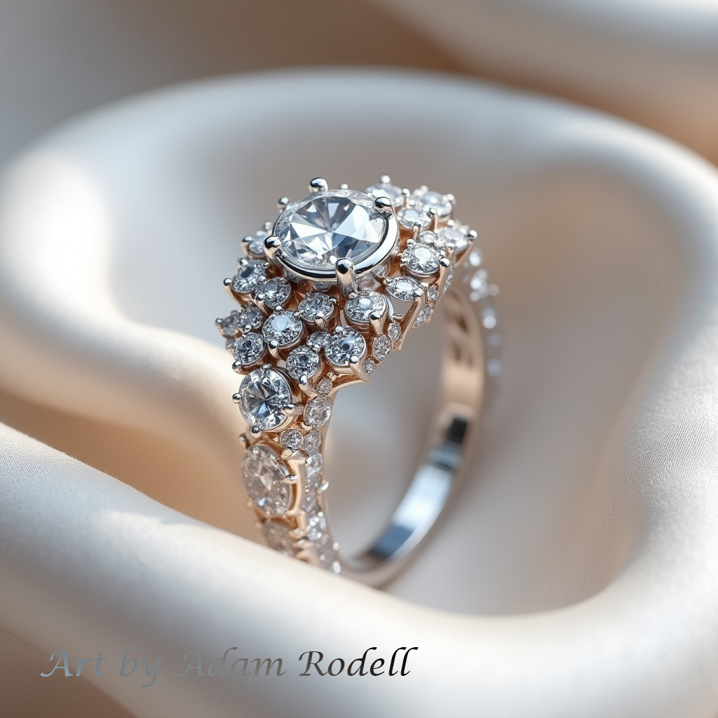 Diamond Halo White Gold Engagement Ring