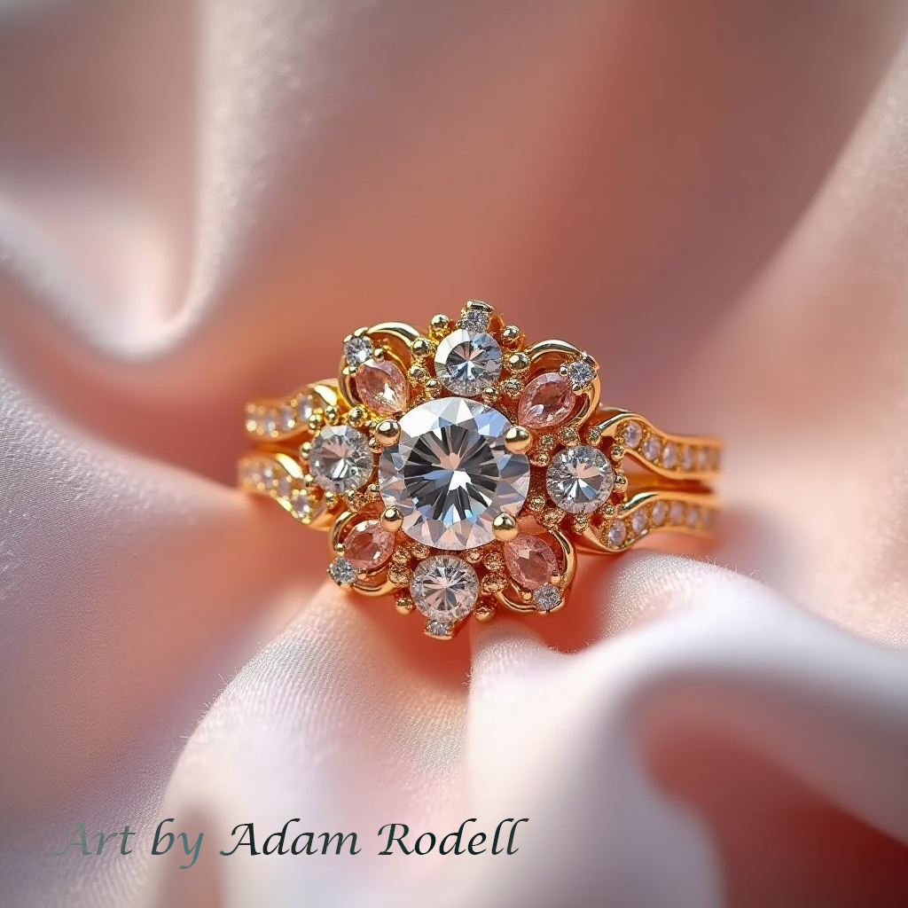 Diamond Halo Yellow Gold Engagement Ring