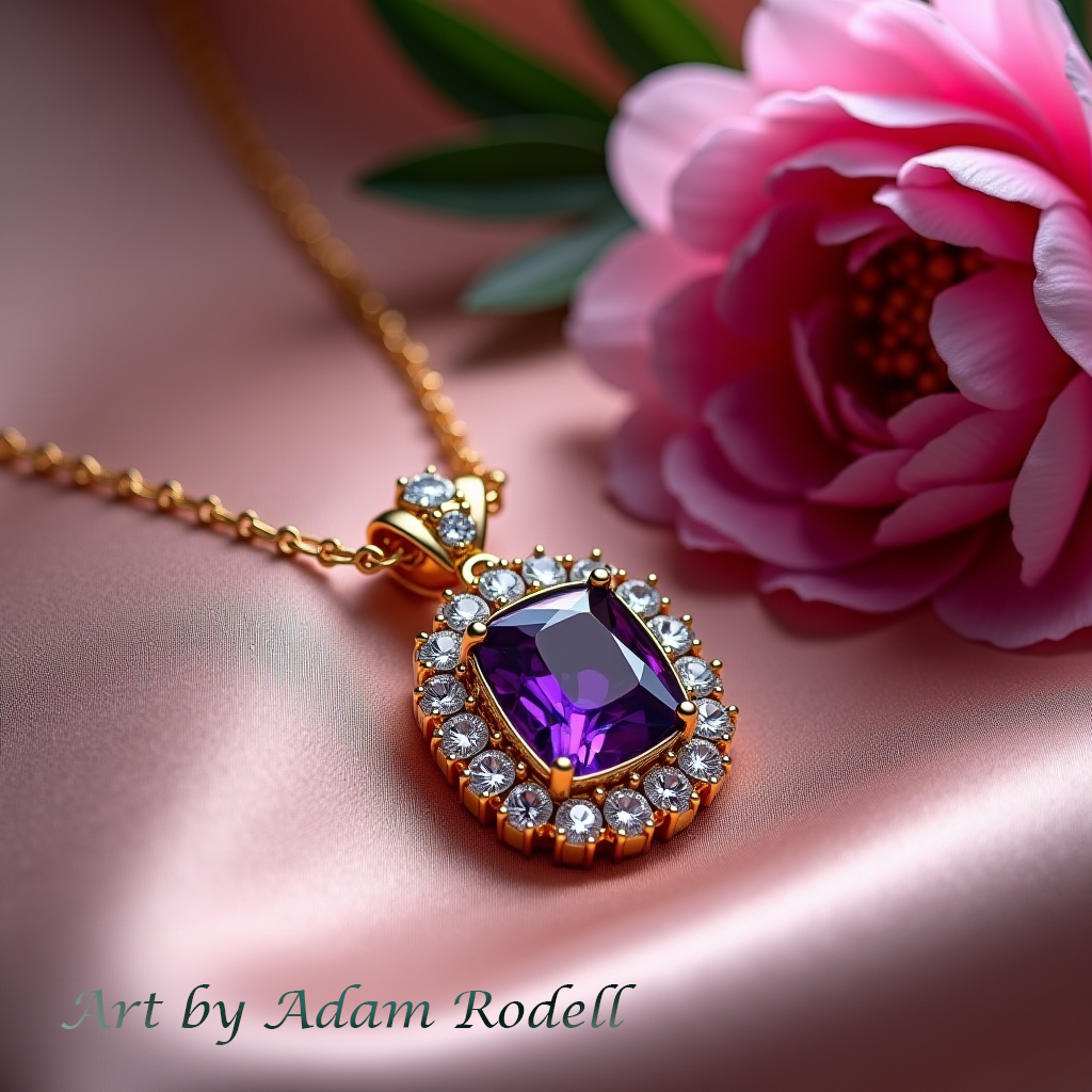 Gold Amethyst Pendant