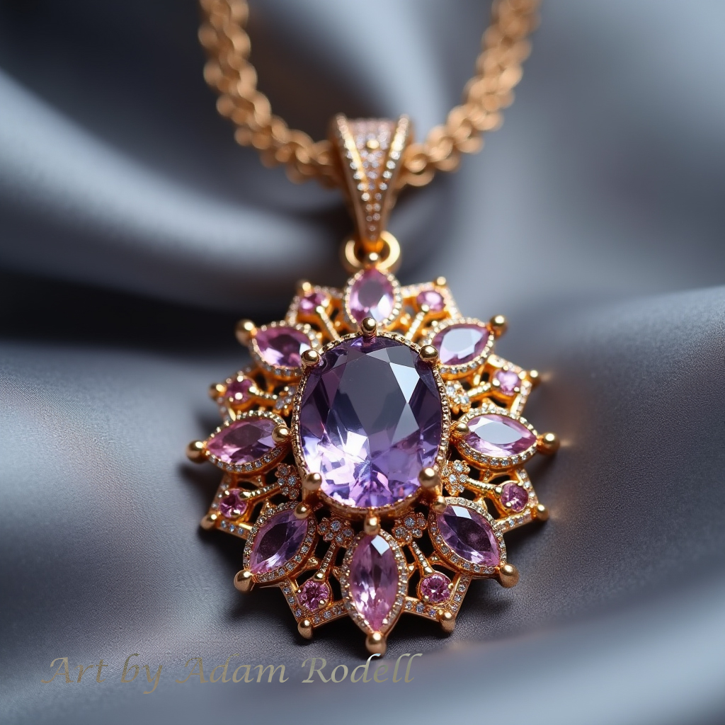 Gold Amethyst Pendant