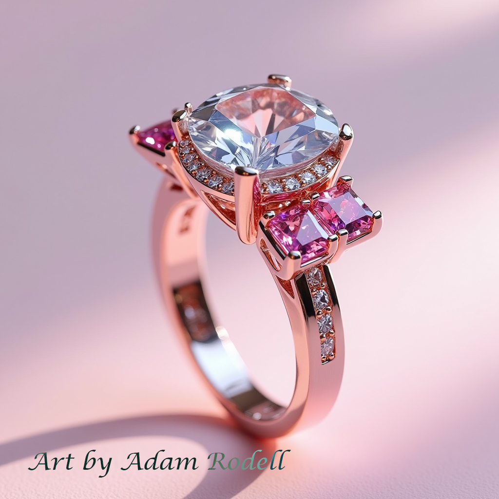 Pink Gold Ring with Tourmaline