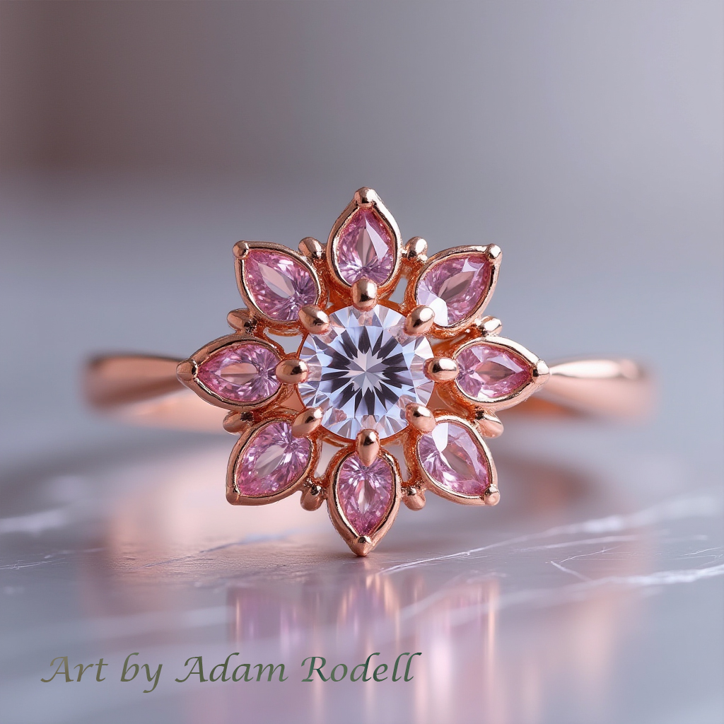 Pink Gold Ring with Tourmaline