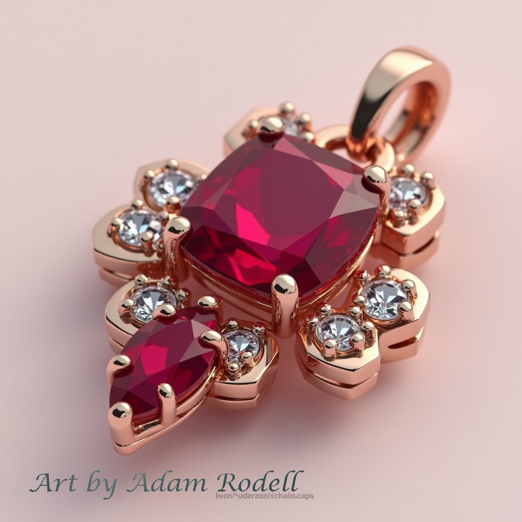 Pink Gold Ruby Pendant