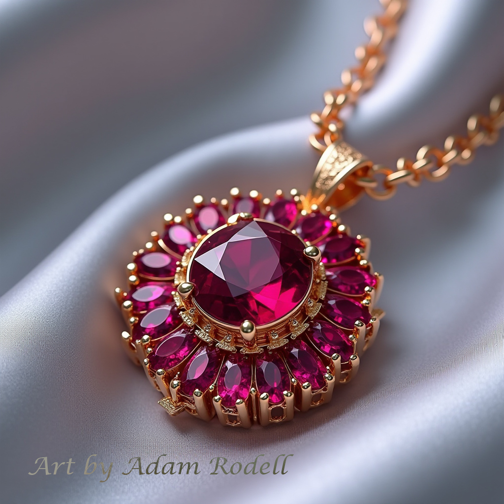 Pink Gold Ruby Pendant