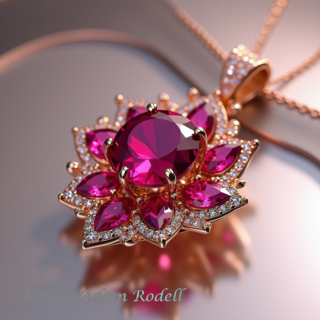 Pink Gold Ruby Pendant