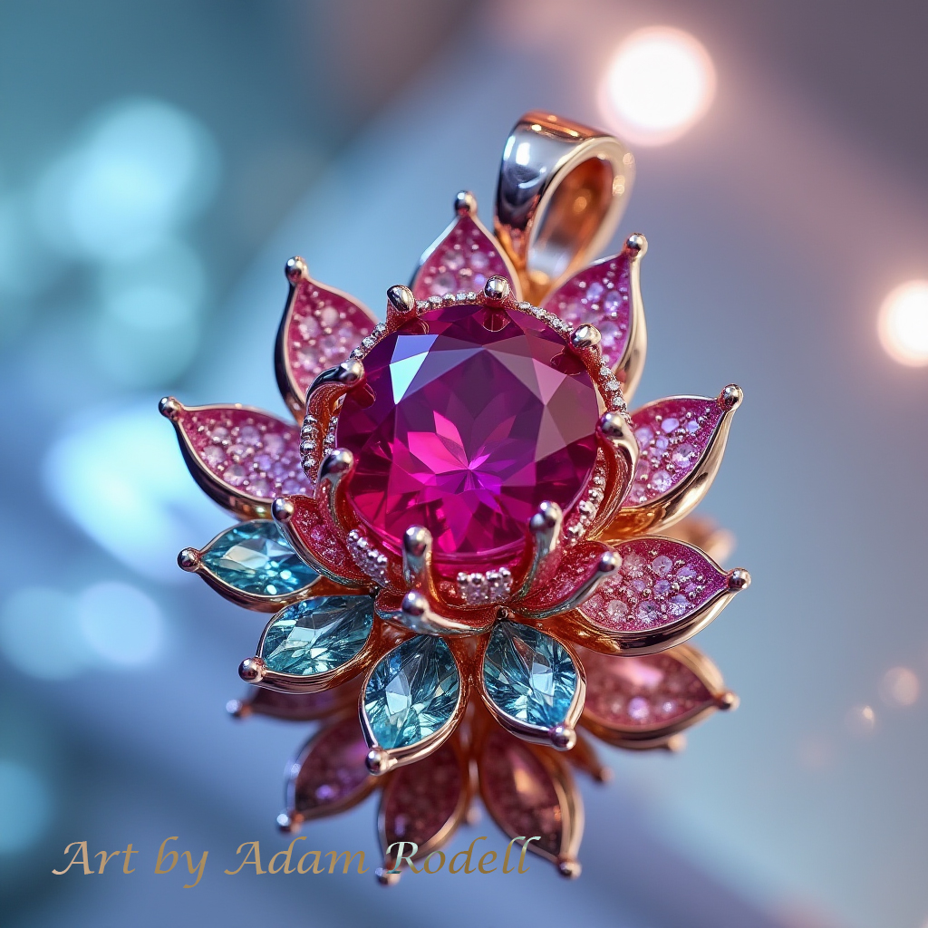 Pink Gold Ruby Pendant