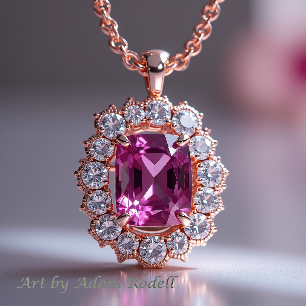 Pink Gold Ruby Pendant