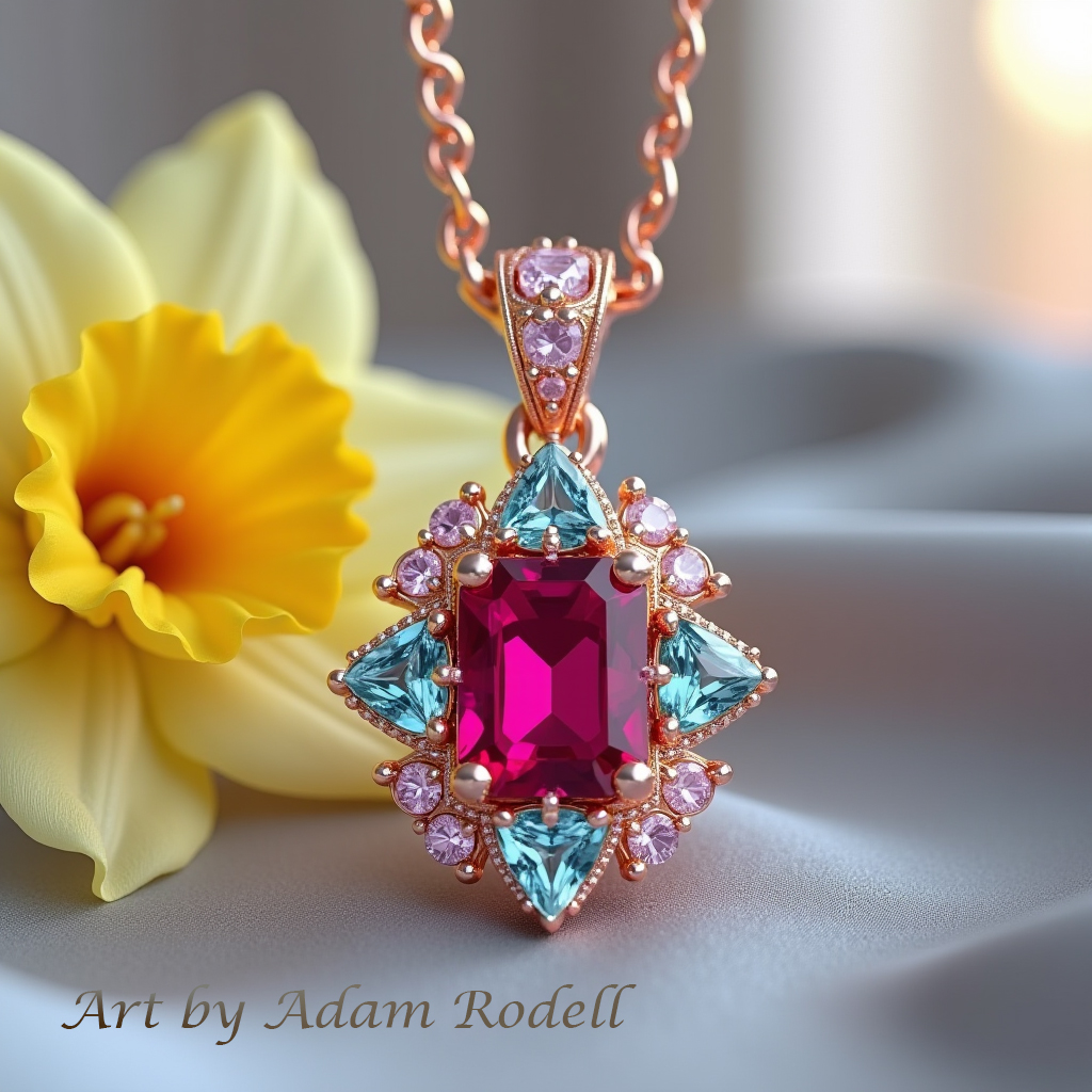 Pink Gold Ruby Pendant