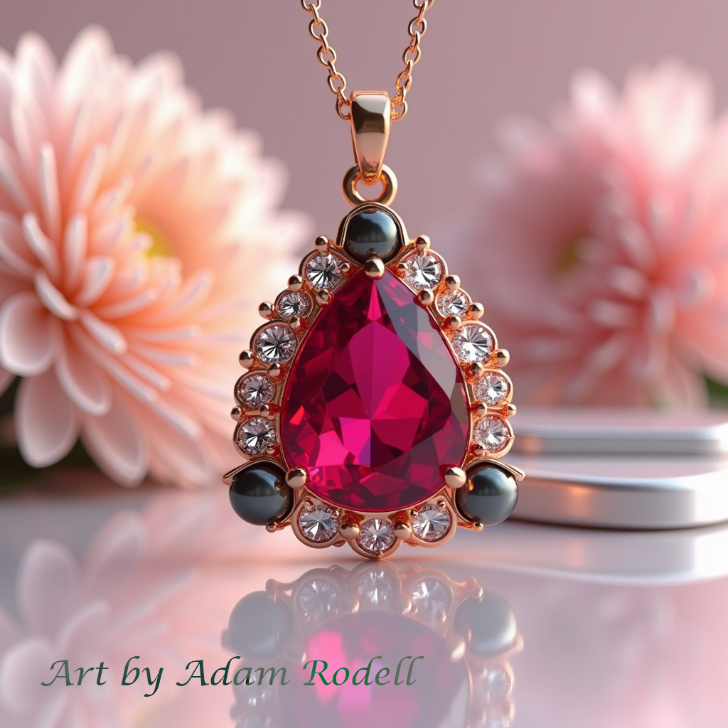 Pink Gold Ruby Pendant