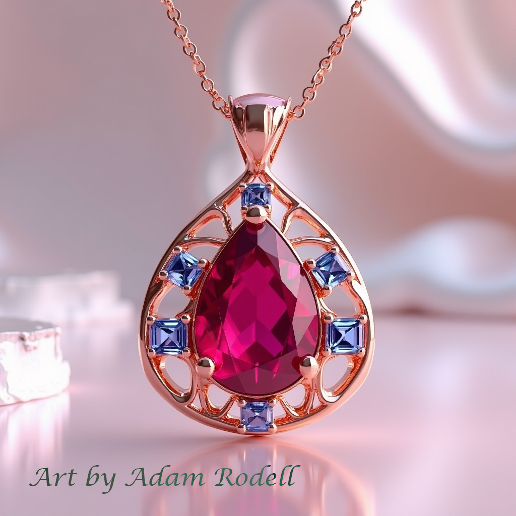 Pink Gold Ruby Pendant