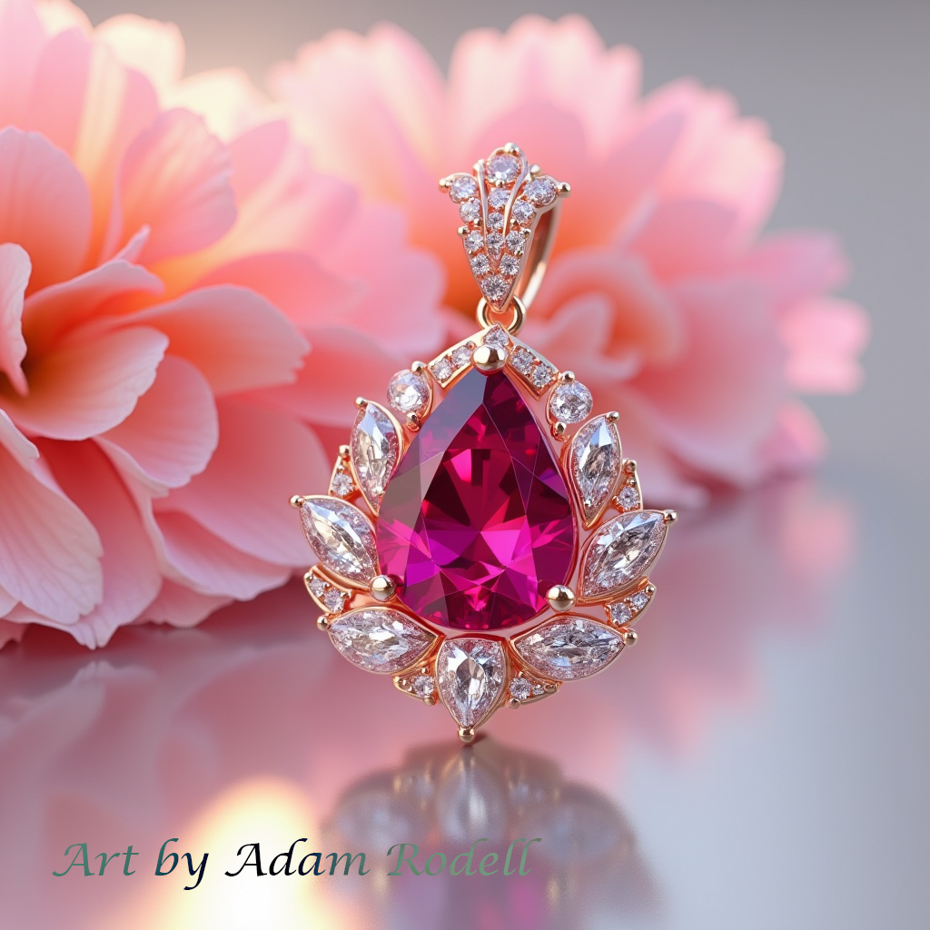 Pink Gold Ruby Pendant