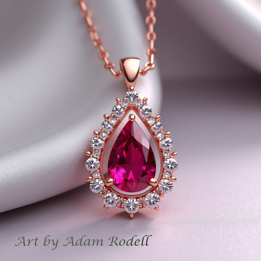 Pink Gold Ruby Pendant