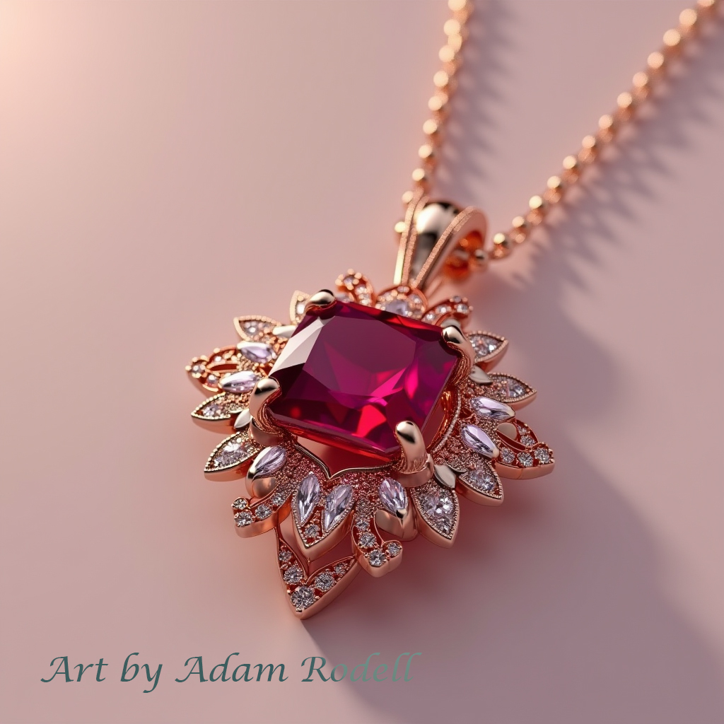 Pink Gold Ruby Pendant