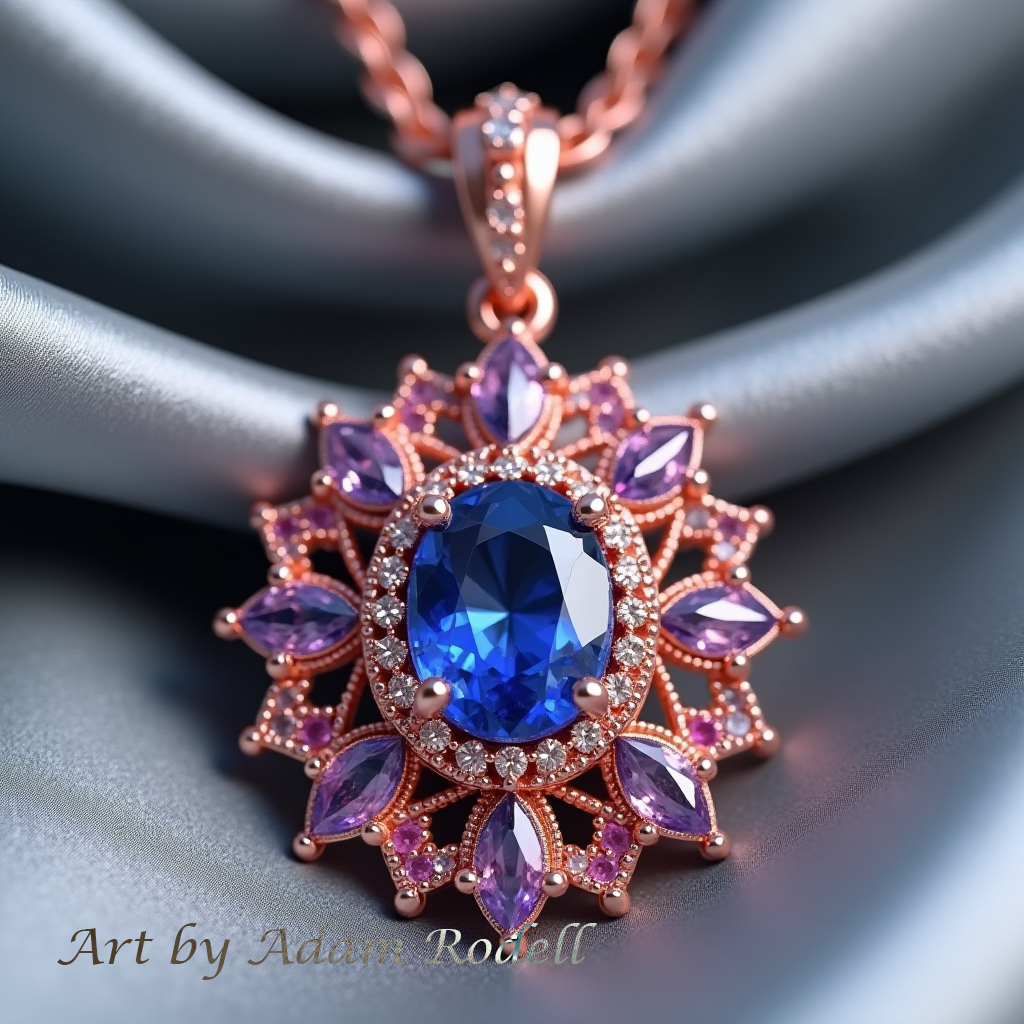 Pink Gold Sapphire Pendant