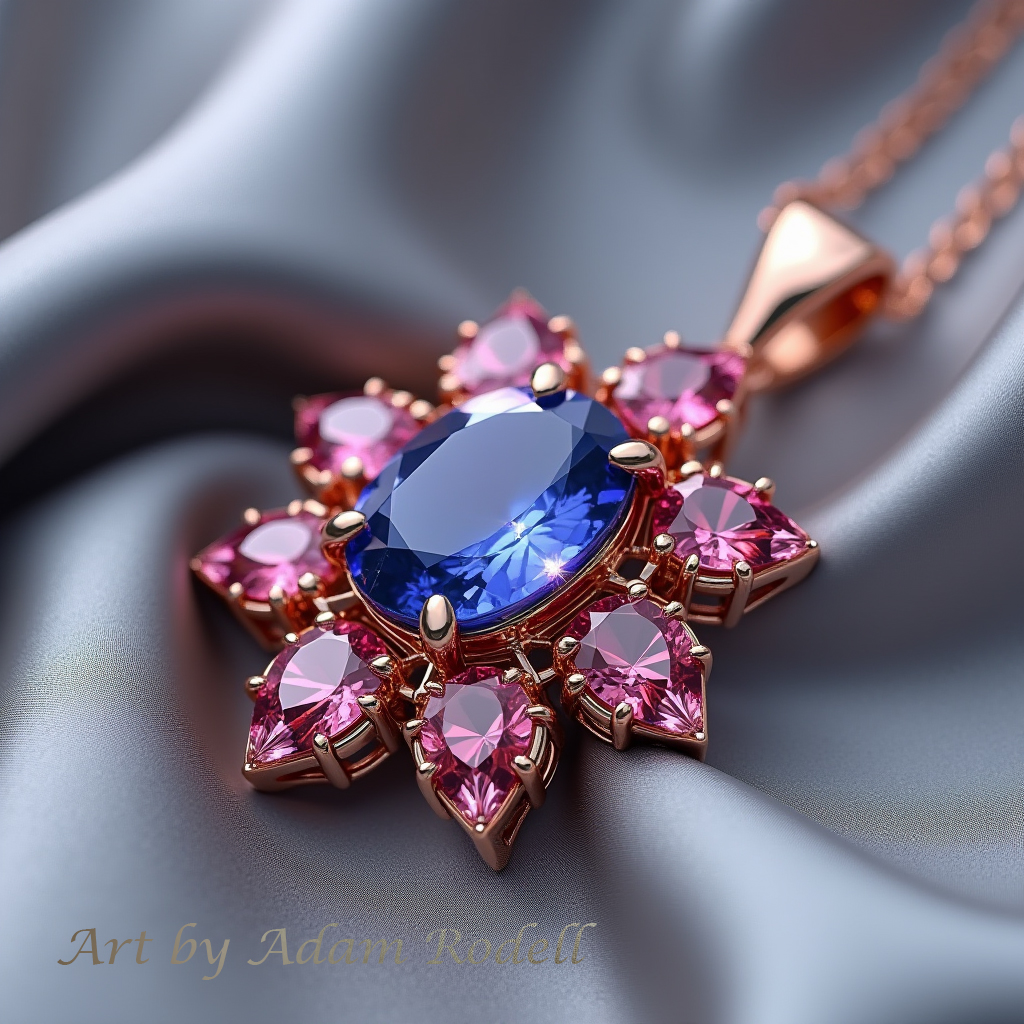 Pink Gold Sapphire Pendant