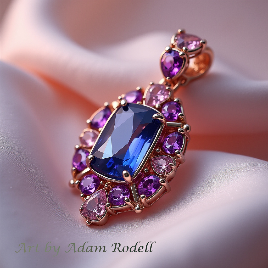 Pink Gold Sapphire Pendant