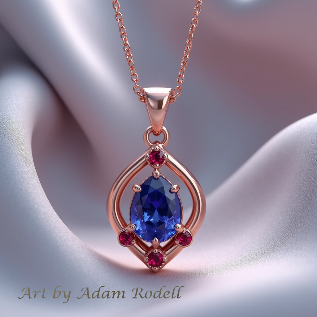 Pink Gold Sapphire Pendant