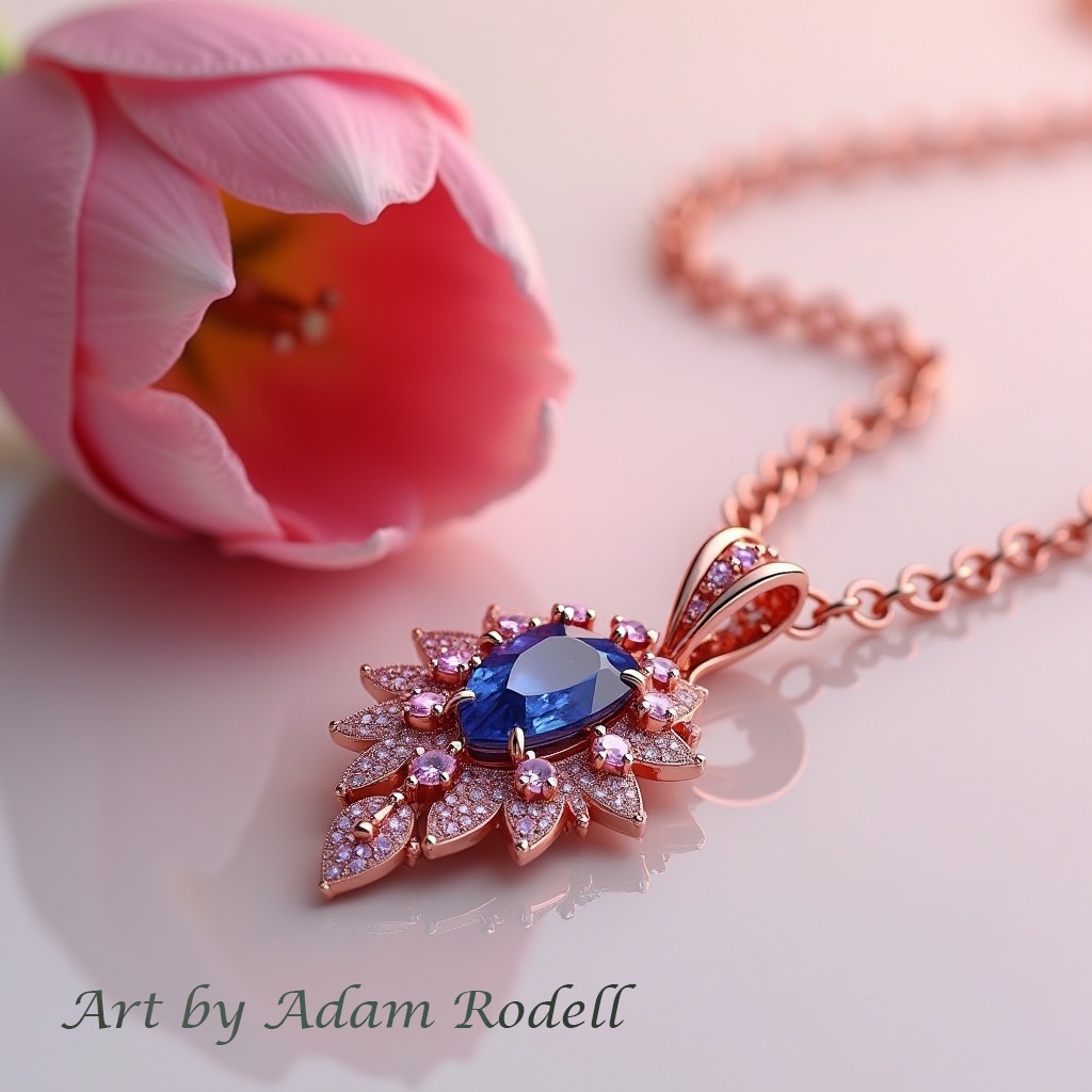 Pink Gold Sapphire Pendant