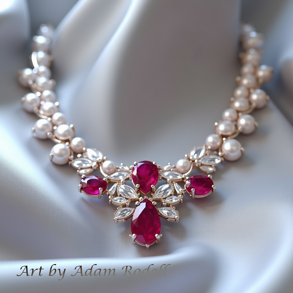 Ruby and Perls Necklace