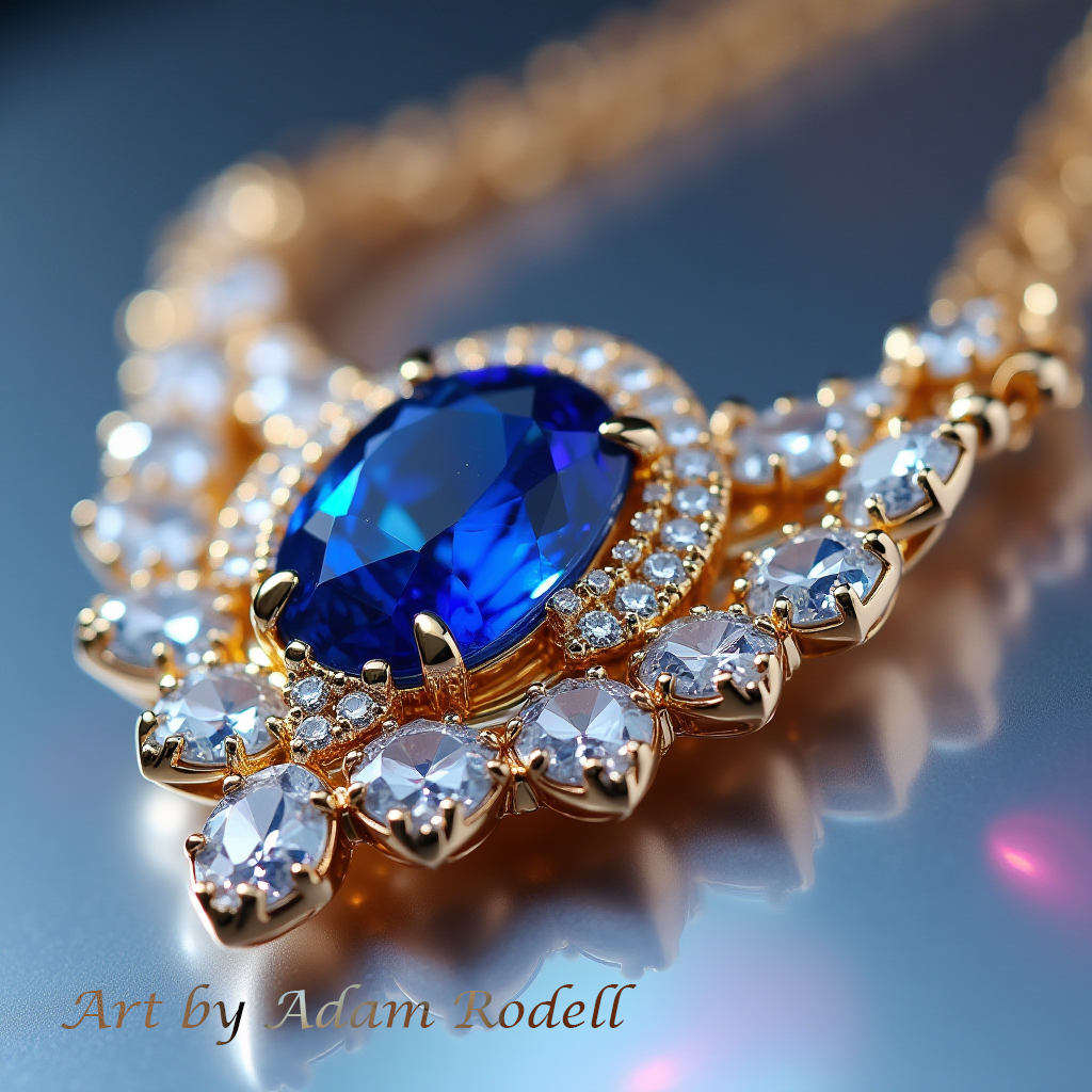 Sapphire and Diamonds Necklace