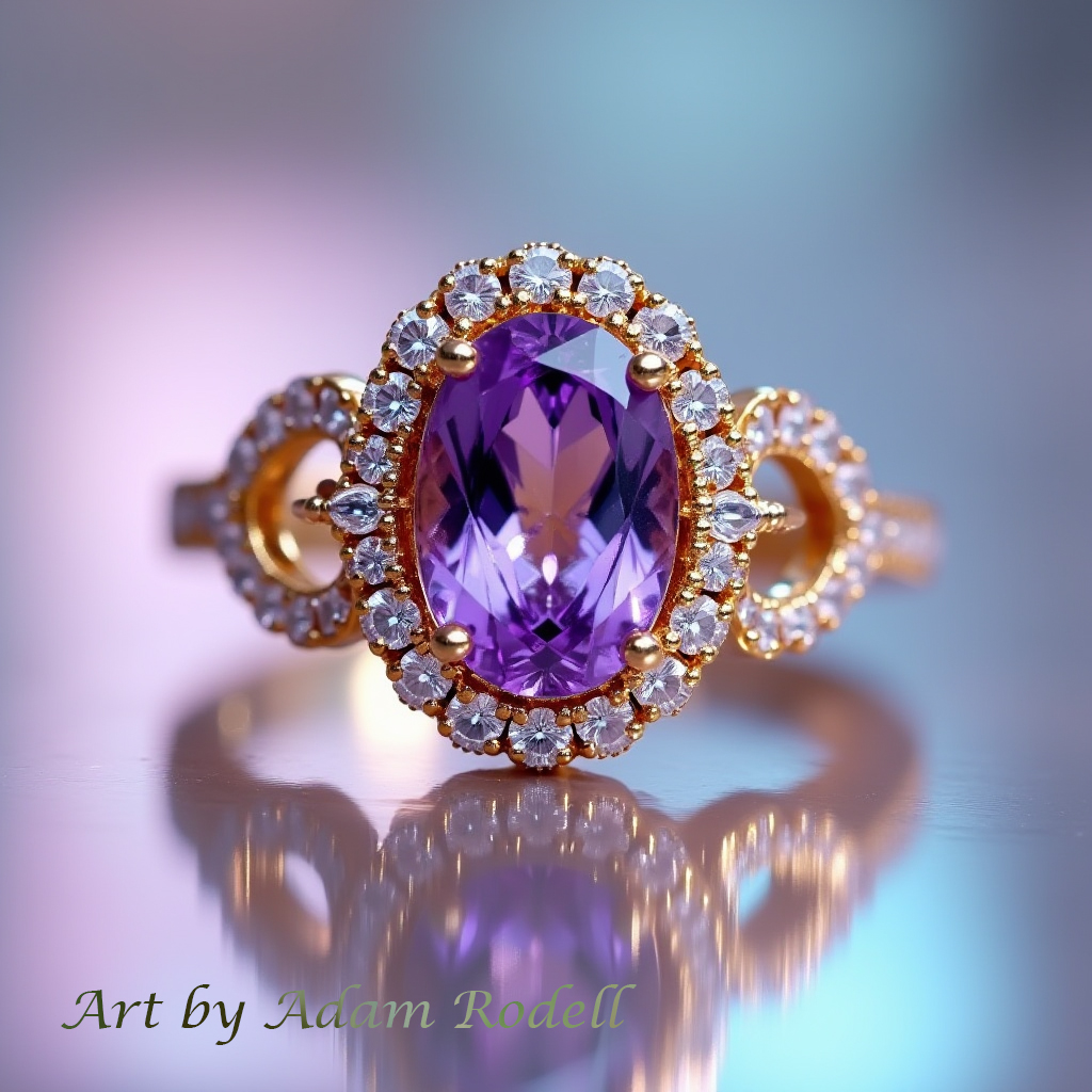 White Gold Ring with Amethyst