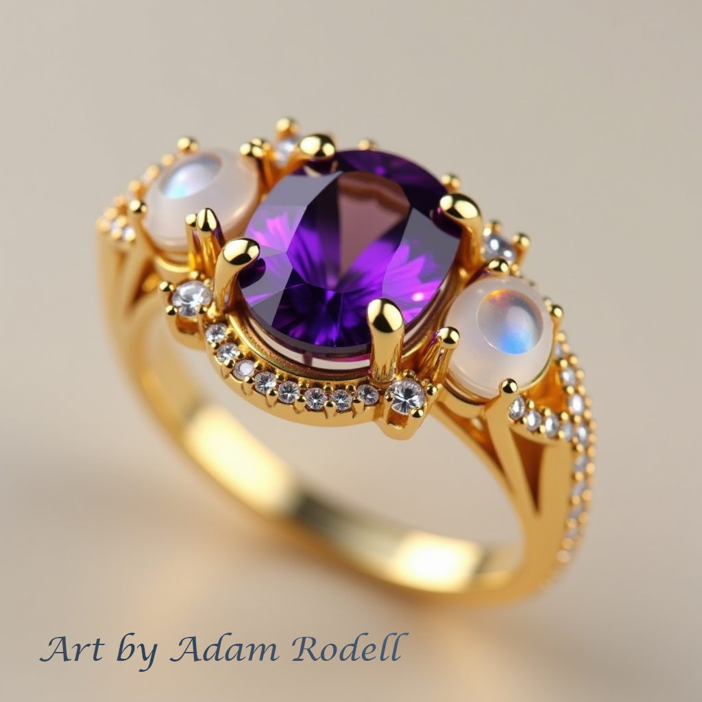 White Gold Ring with Amethyst