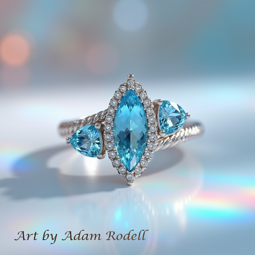 White Gold Ring with Topaz