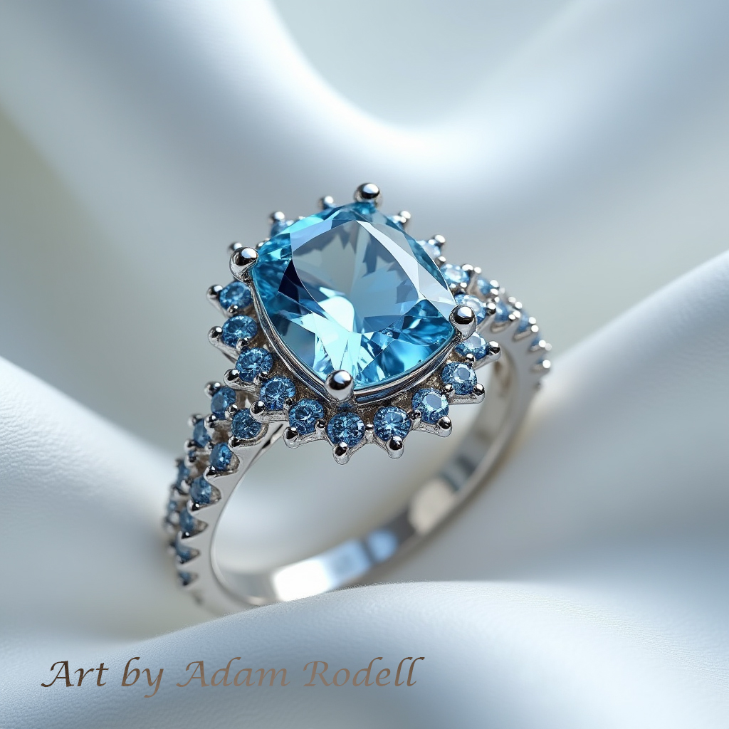 White Gold Ring with Topaz