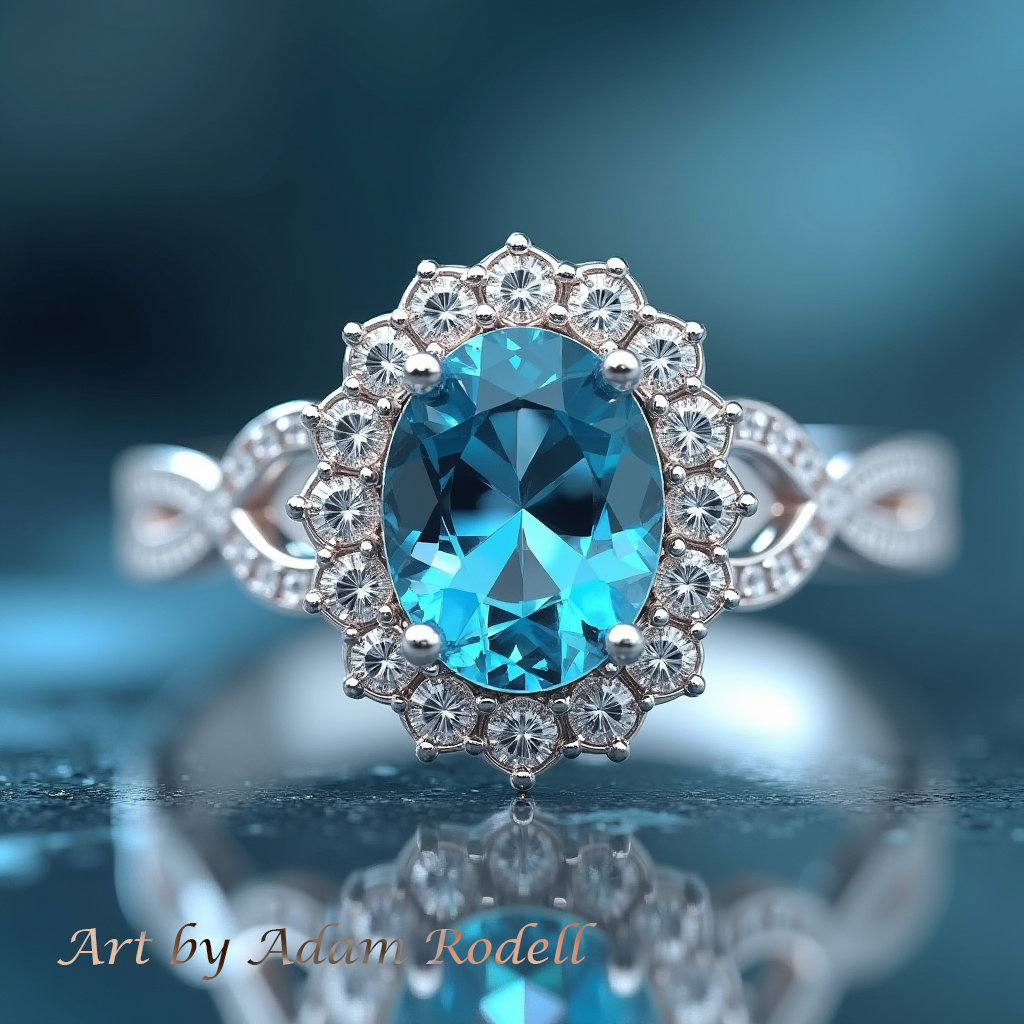 White Gold Ring with Topaz