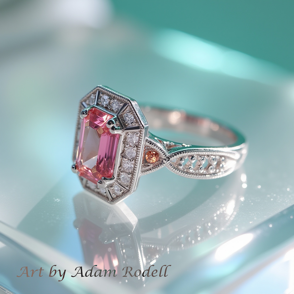 White Gold Ring with Tourmaline