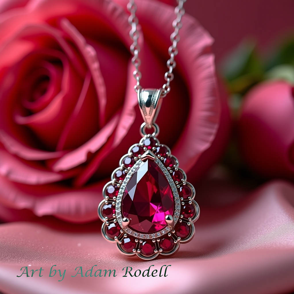 White Gold Ruby Pendant