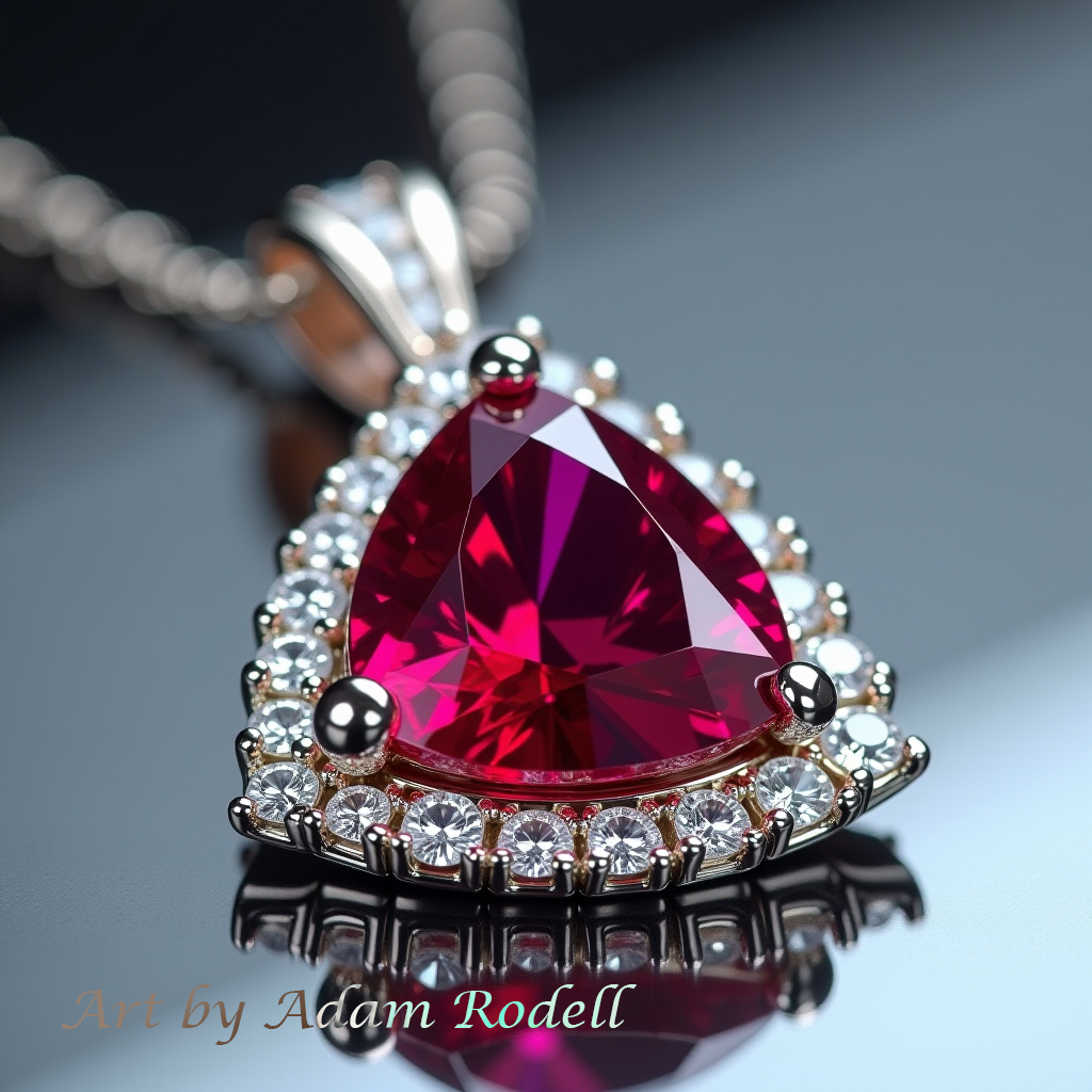 White Gold Ruby Pendant