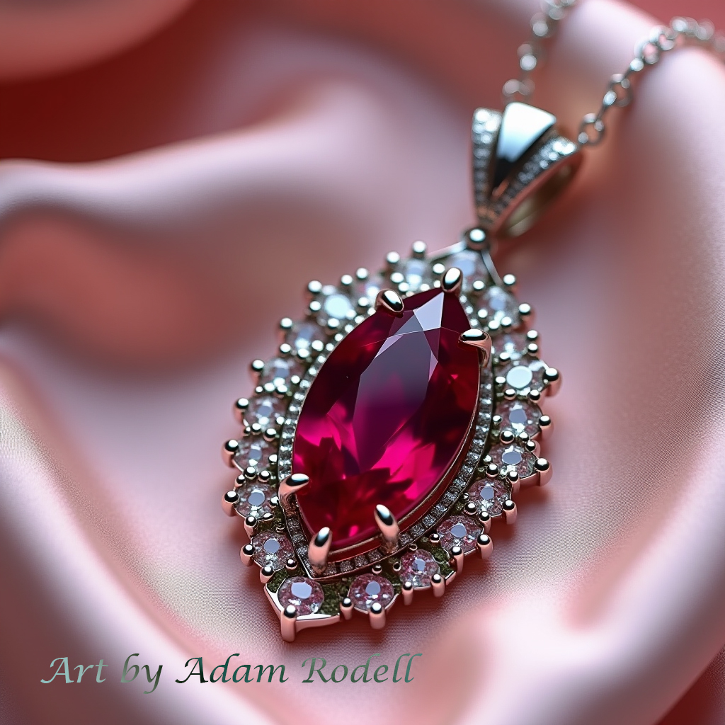 White Gold Ruby Pendant