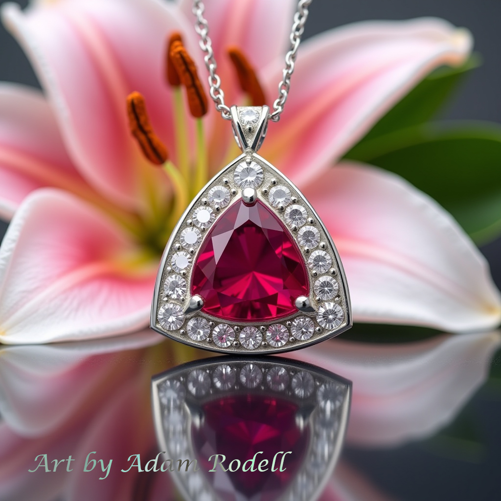 White Gold Ruby Pendant