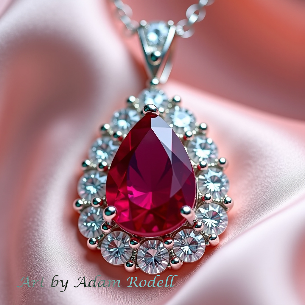 White Gold Ruby Pendant