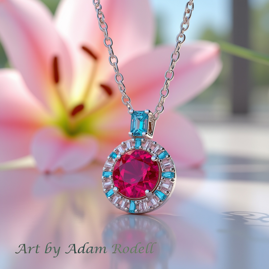 White Gold Ruby Pendant