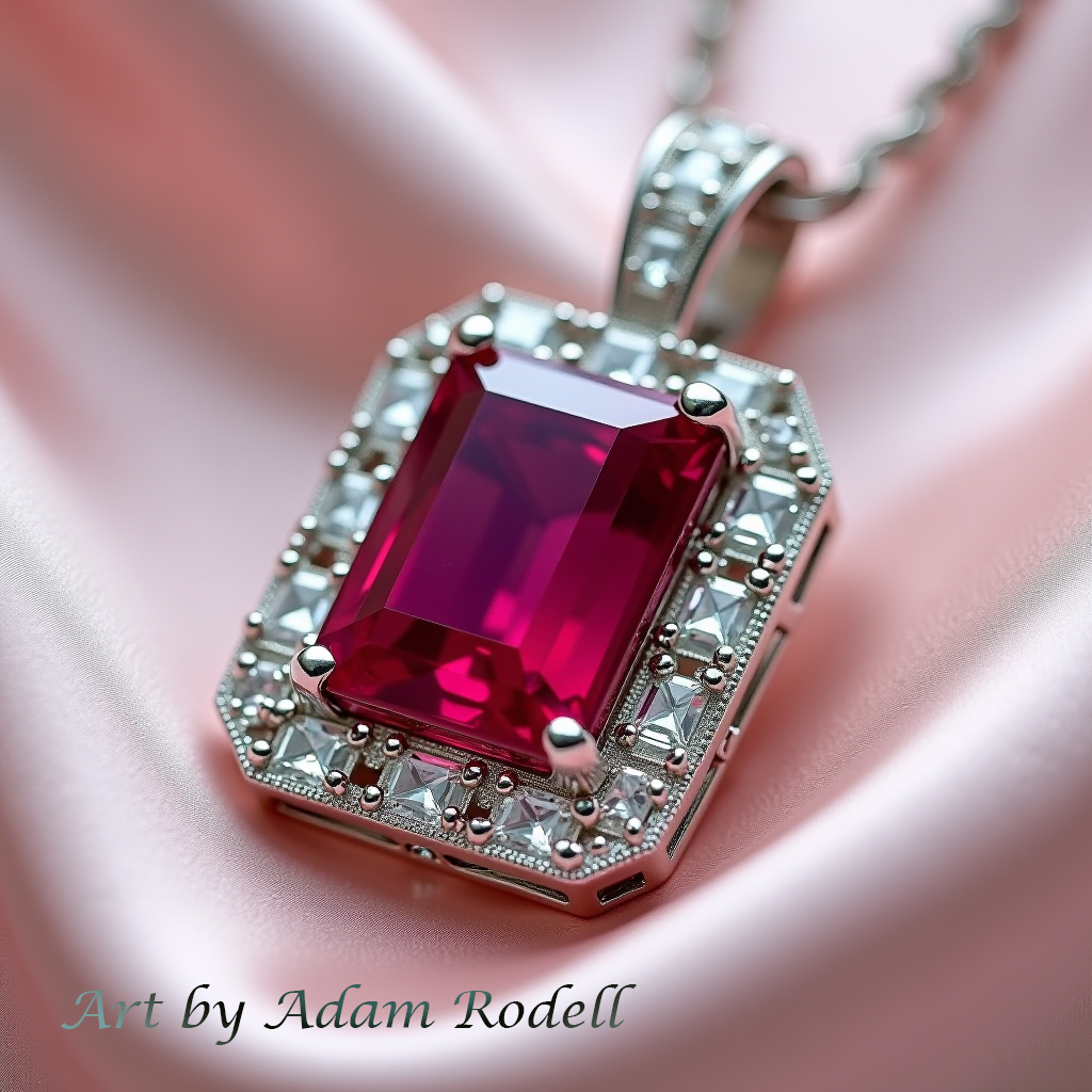 White Gold Ruby Pendant