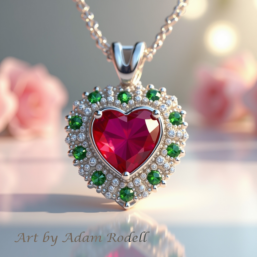 White Gold Ruby Pendant