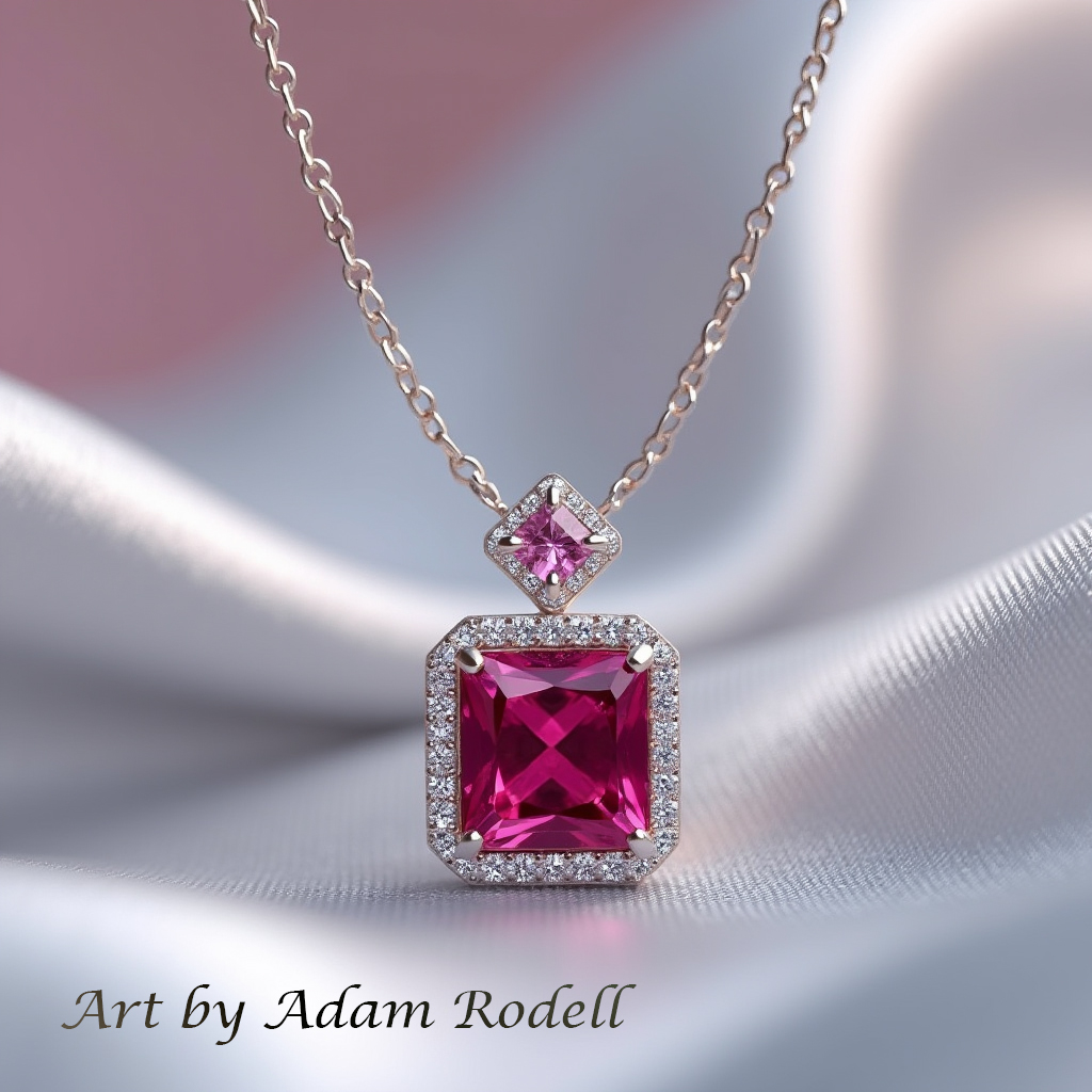 White Gold Ruby Pendant