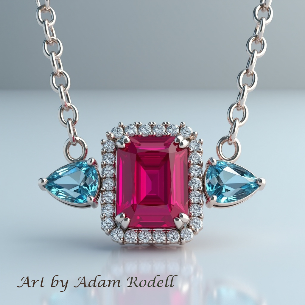 White Gold Ruby Pendant