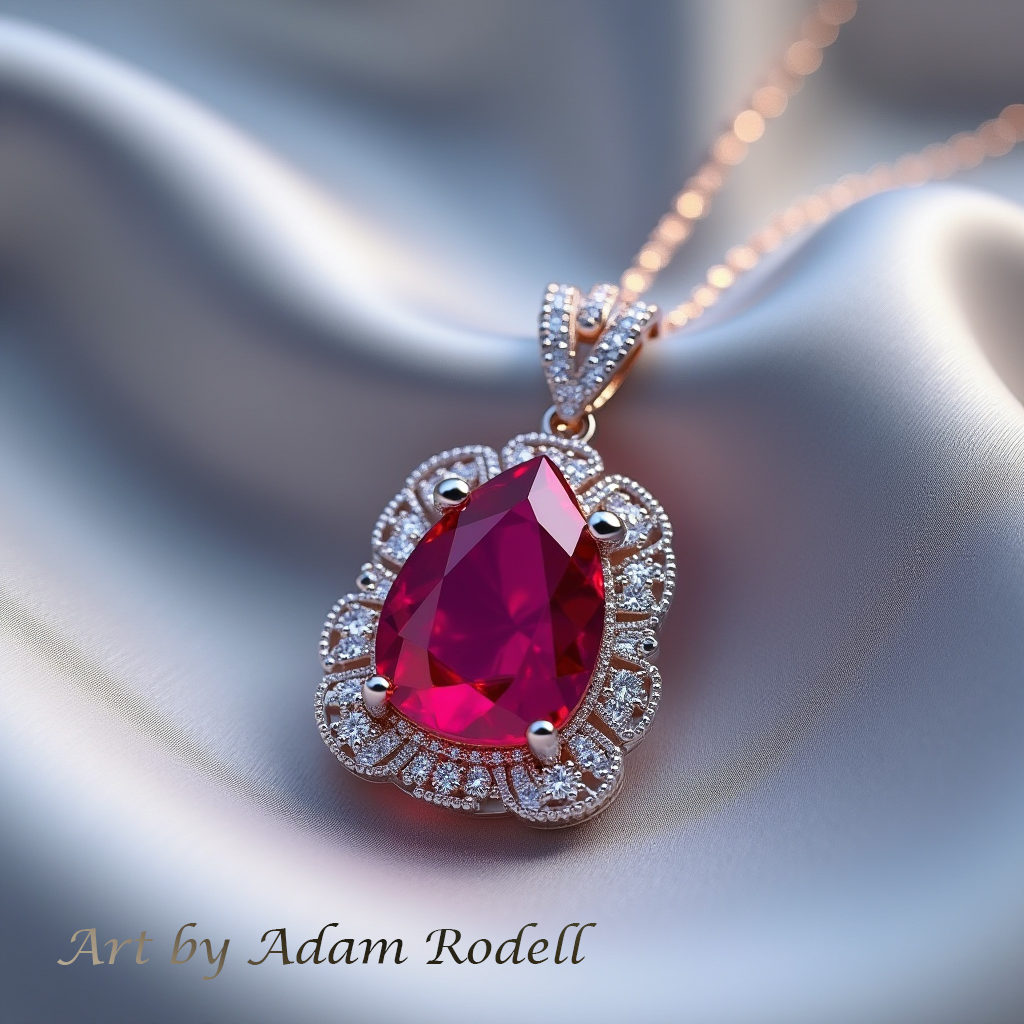 White Gold Ruby Pendant