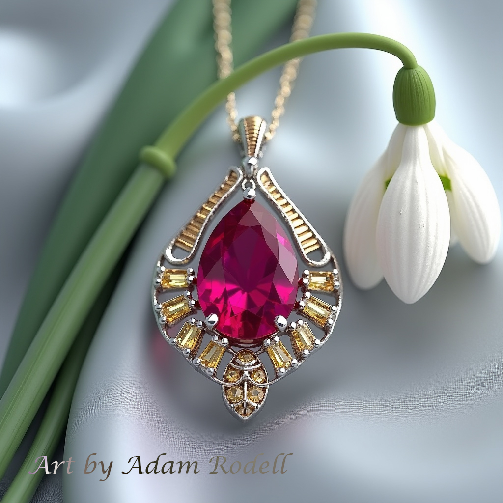 White Gold Ruby Pendant