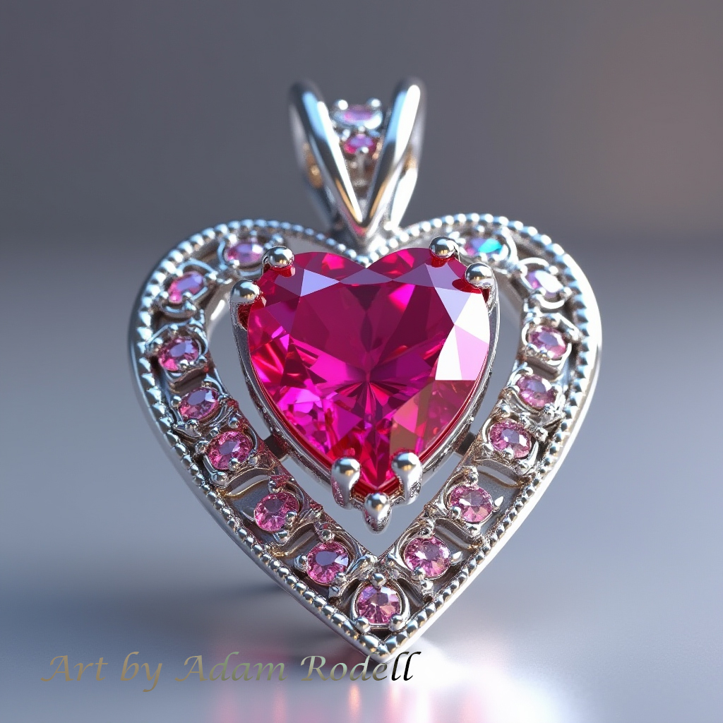 White Gold Ruby Pendant