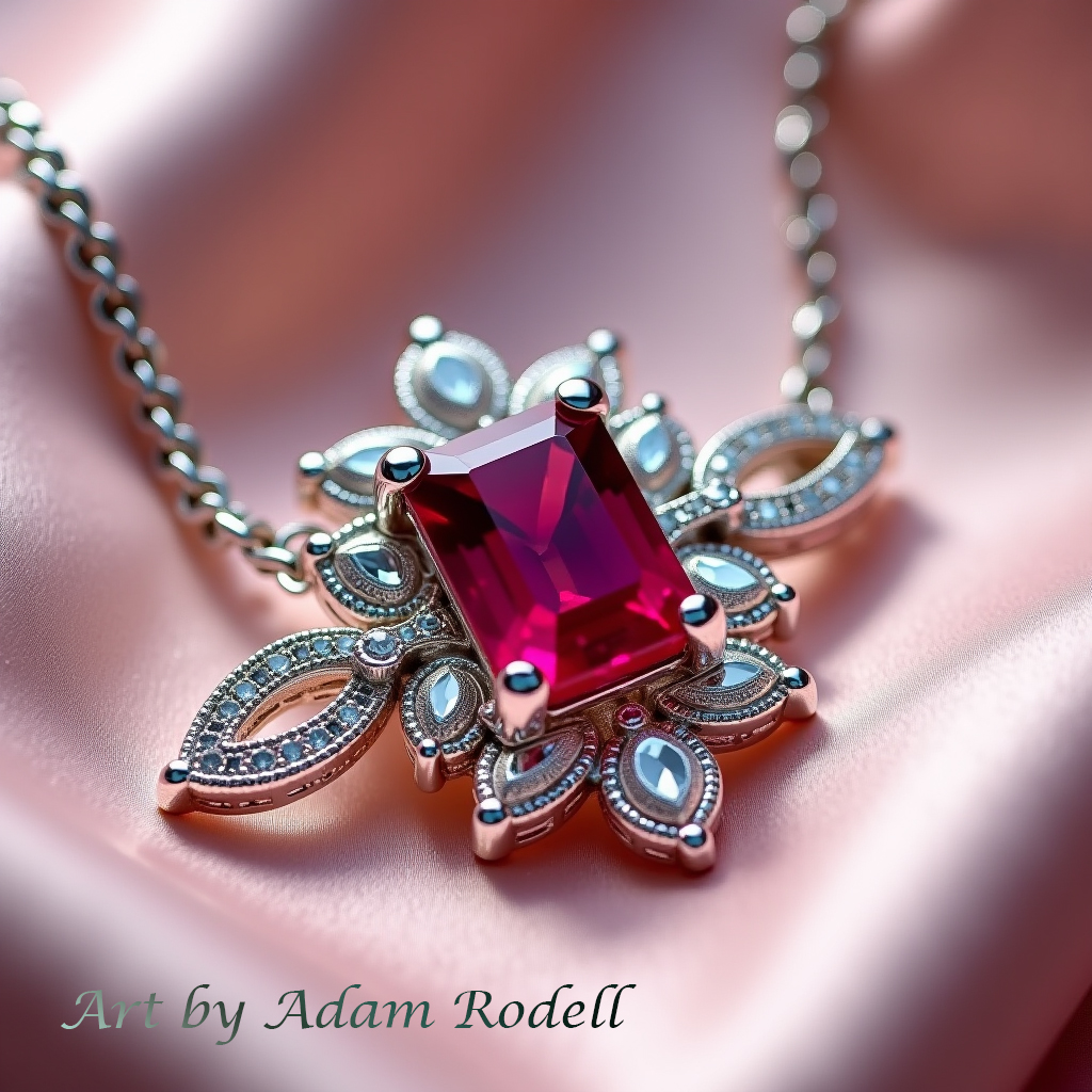 White Gold Ruby Pendant