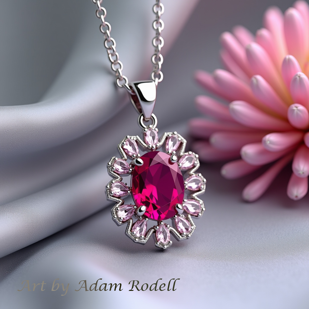 White Gold Ruby Pendant