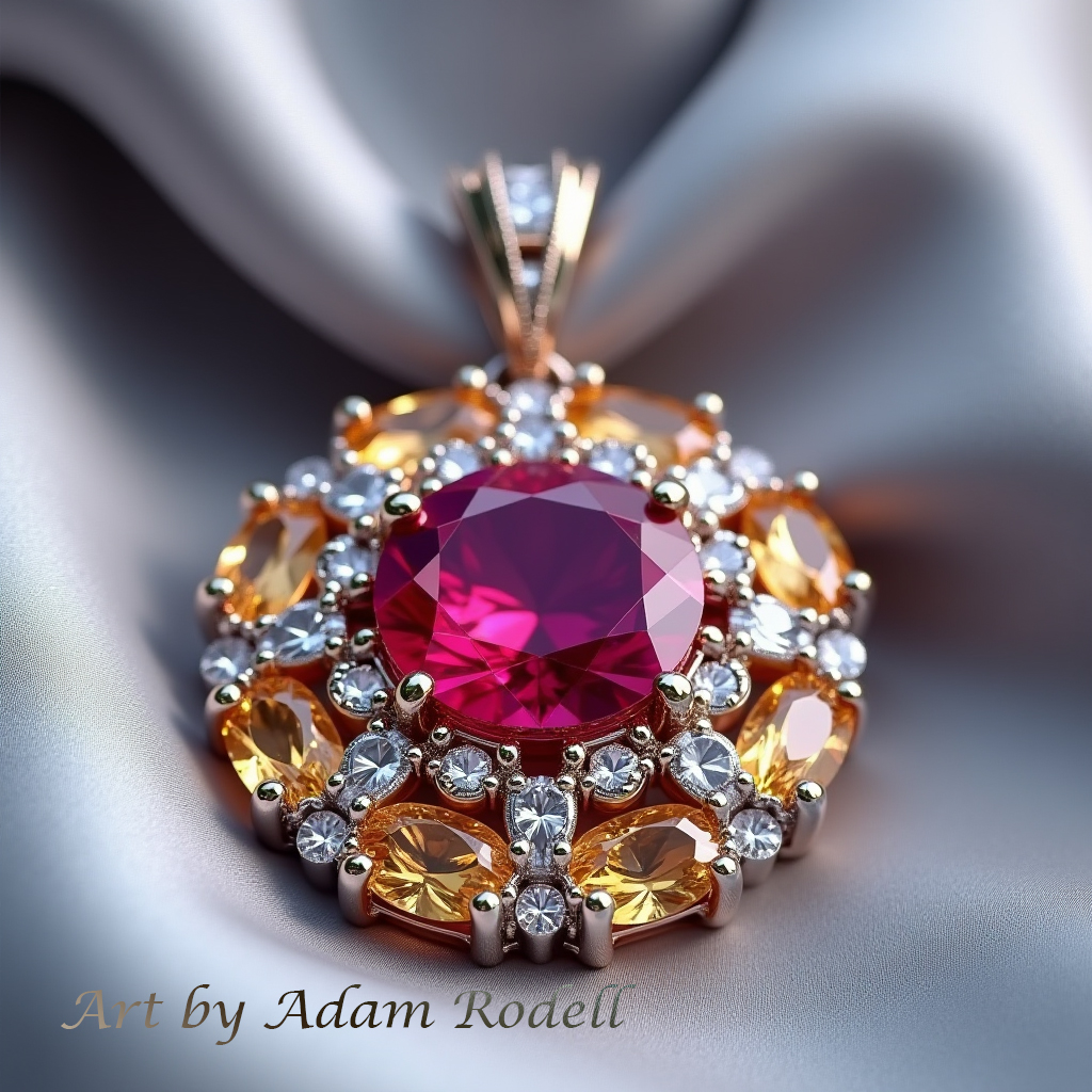 White Gold Ruby Pendant