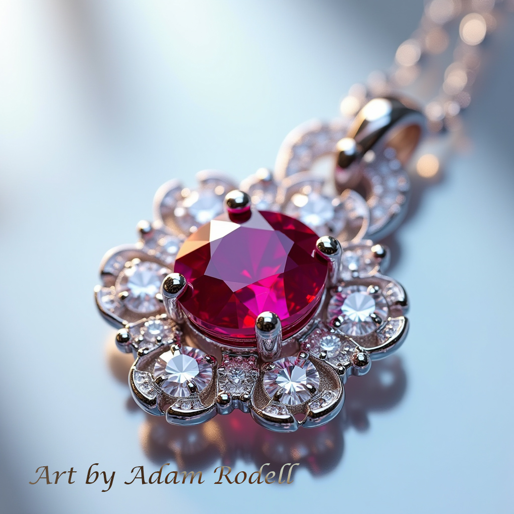 White Gold Ruby Pendant